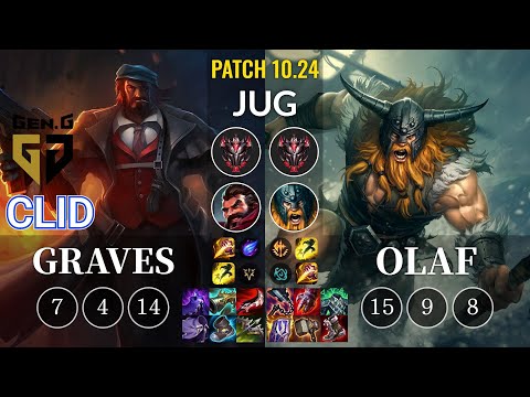 GEN Clid Graves vs Olaf Jungle - KR Patch 10.24