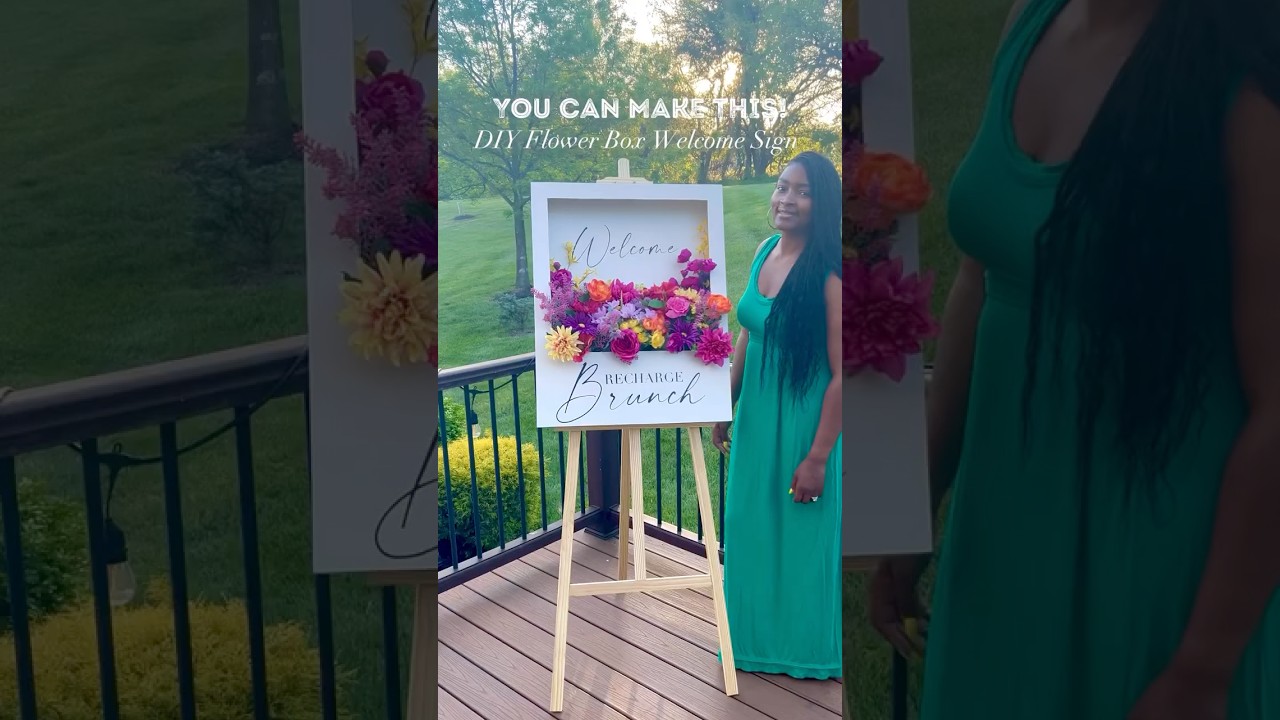 DIY Flower Box Welcome Sign perfect for showers, weddings, parties!
