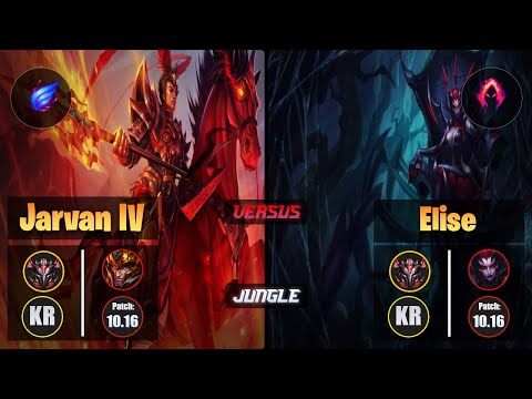 GrandMaster JARVAN IV [Phase Rush] (Jungle) VS  ELISE - Grandmaster KR Patch 10.16