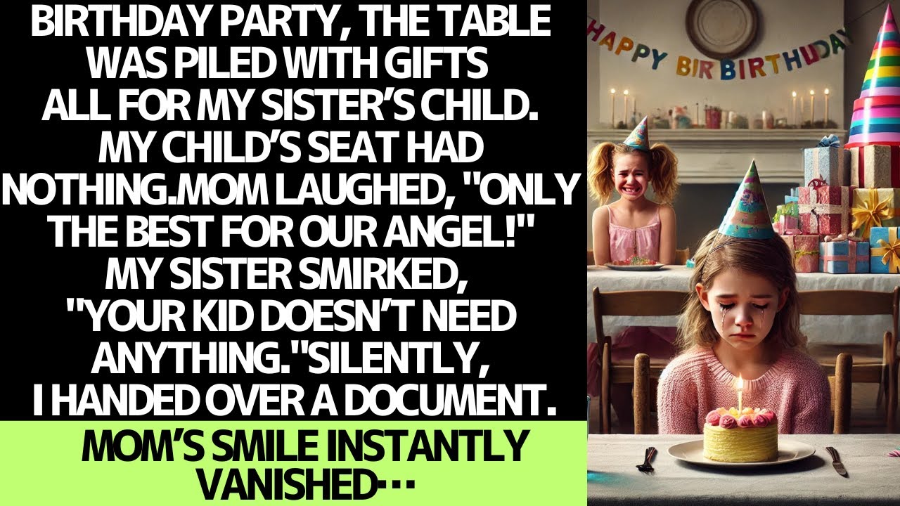 My parents prepared gifts only for my sister's child and gave nothing to mine.