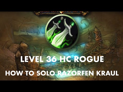 Commentary guide: How to solo Razorfen Kraul as HC SSF Rogue (no engi/world buffs)