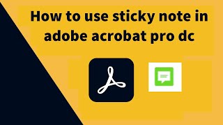 How to use sticky note in adobe acrobat pro dc