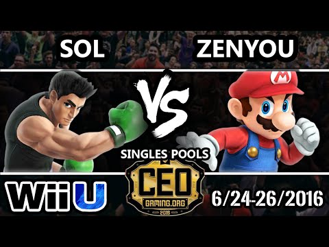 CEO 2016 Smash 4 - ATRAKT | Zenyou ( mario) Vs. Sol (Little Mac) SSB4 Tournament - Smash Wii U