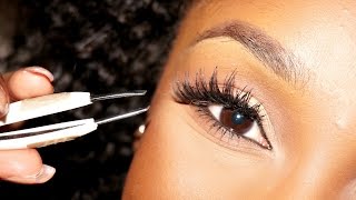 How To: Apply False Lashes For Beginners  #BeautyB
