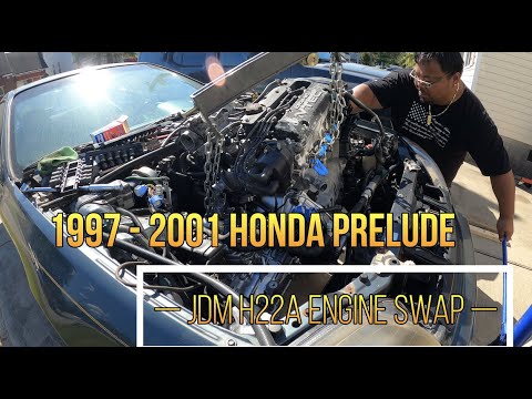 1997 - 2001 Honda Prelude JDM H22A Engine swap! Installing the swap in!! Part 7