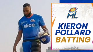 Kieron Pollard batting in the nets | Mumbai Indians