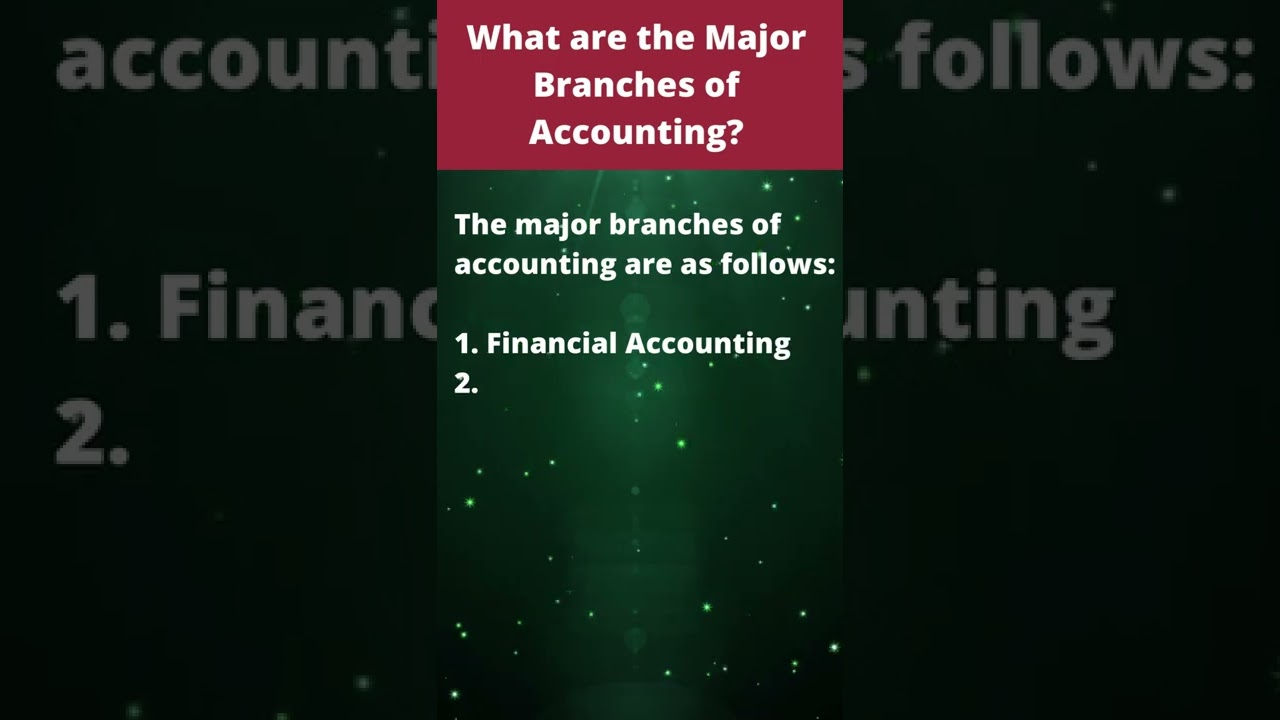 What are the Major Branches or Types of Accounting? #shorts