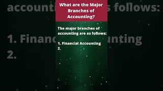 What are the Major Branches or Types of Accounting? #shorts