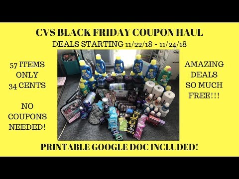 CVS Black Friday Coupon Haul 11/22 - 11/24/18~FREE Deals~57 Items Only .36 Cents 😲NO COUPON NEEDED! Video