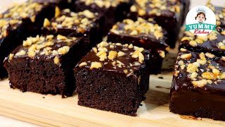 Fudgy Chocolate Brownies with Rich Chocolate Ganache Topping