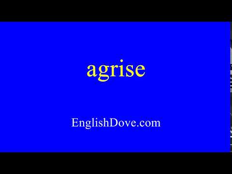 How to pronounce agrise in American English.
