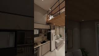 Kitnet modelo loft com 10 metros quadrados. #kitnet #studio #loft