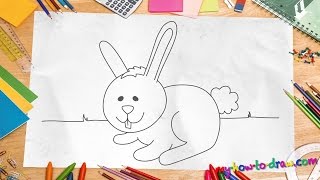 How to draw a Rabbit - Easy step-by-step drawing lessons for kids