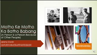 Download lagu Motho ke Motho ka Batho Babang (A person is a person because of other people) by Jeremy Cronin mp3 Download lagu Motho ke Motho ka Batho Babang (A person is a person because of other people) by Jeremy Cronin mp3
