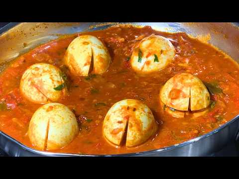 Easy & Tasty Tomato Egg Curry-Egg Curry Recipe-Tomato Boiled Egg Curry-How To Make Tomato Egg Curry