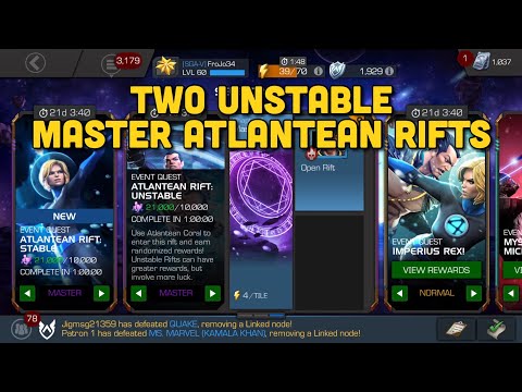 TWO Atlantean Unstable Master Rifts Marvel Contest of Champions