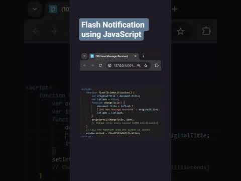 Flash Notification Using Javascript Coding Javascript Webnotification Js Reactjs Jstutorial