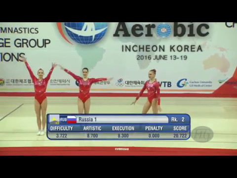 Russia 1 RUS   2016 Aerobic Worlds, Incheon KOR   Qualifications Trio