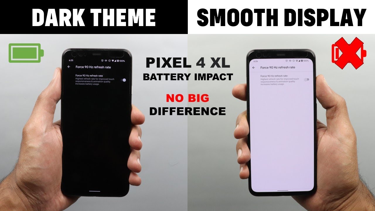 Google Pixel 4 XL - Smooth Display & Dark Theme - Battery Usage. (Know How to Save Pixel 4 Battery)