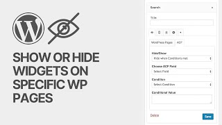 How to Show or Hide (Display or Remove) Widgets on Specific WordPress Pages For Free? Tutorial