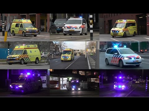 [Dagcompilatie 04.03.'15] Brandweer, Ambulance en Politie met spoed in Amsterdam