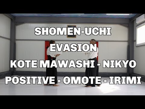 Shomen-Uchi, Evasion, Kote Mawashi - Nikyo, Positive - Omote - Irimi / Aikido techniques