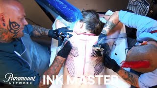 ’Two Artists, Two Wings, One Back' Elimination Tattoo Preview | Ink Master: Season 7