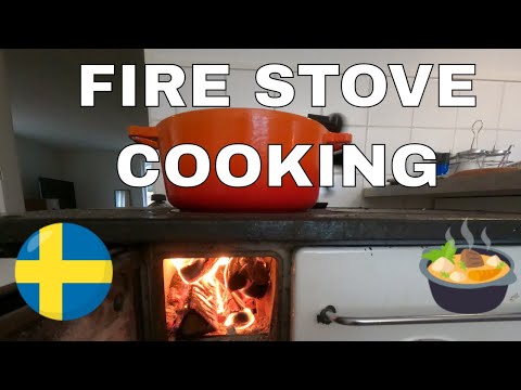 WOOD FIRE STOVE COOKING  - CHEAP FOOD *FIRE* MEAT SOUP - KÖTTSOPPA