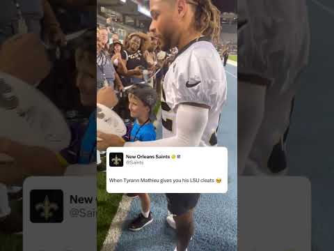 Tyrann Mathieu Gifts LSU Cleats 🐅 #saints #nfl #shorts