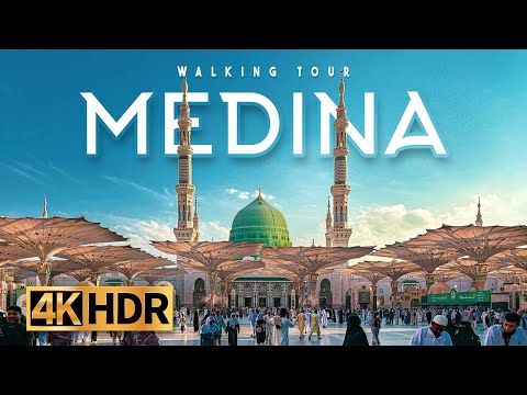 🇸🇦 Medina Walking Tour - Masjid Nabawi, Quba, Popular District - 4K 60FPS HDR with CAPTIONS