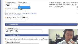Procedures on how to register MathXL account