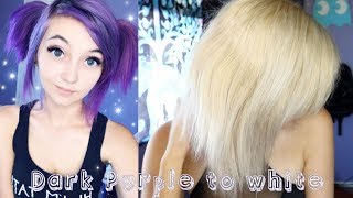 How i faded my hair from a dark purple to white