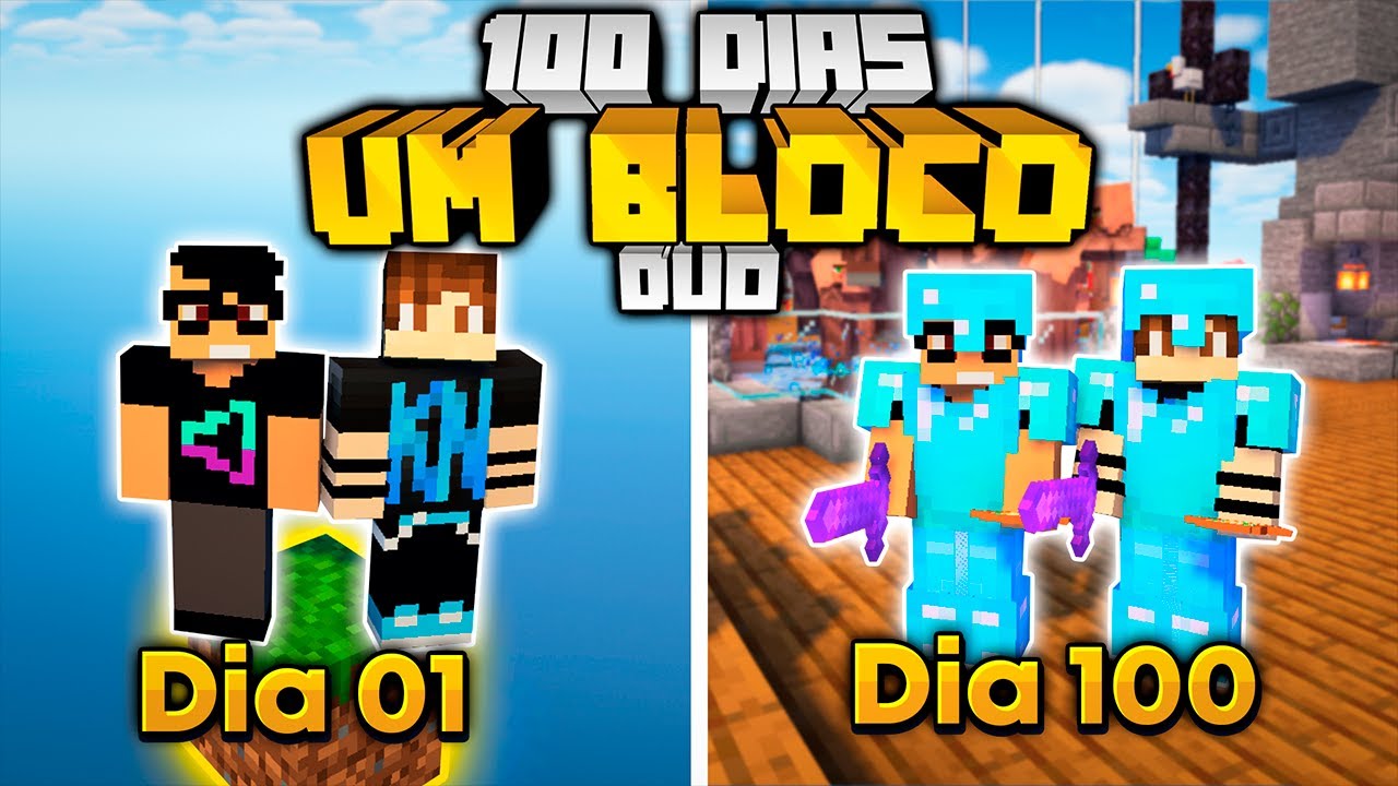 SOBREVIVI 100 DIAS EM UM BLOCO EM DUO NO MINECRAFT - O FILME