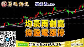 【大戶羅盤籌碼動能】 #謝宗霖1216，均豪再創高 偉詮電漲停 (圖)