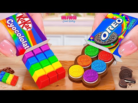 🌈Rainbow Oreo vs Chocolate KitKat Cake Battle🍰Best of Miniature Cake Recipe By Mina Sweet Baking