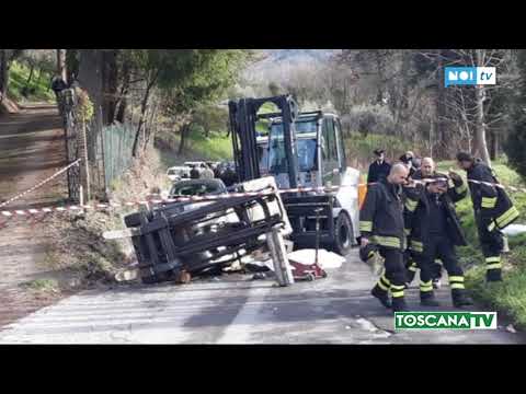 2020-02-03 GARFAGNANA - MUORE IMPRENDITORE 60ENNE SCHIACCIATO DA CARRELLO
