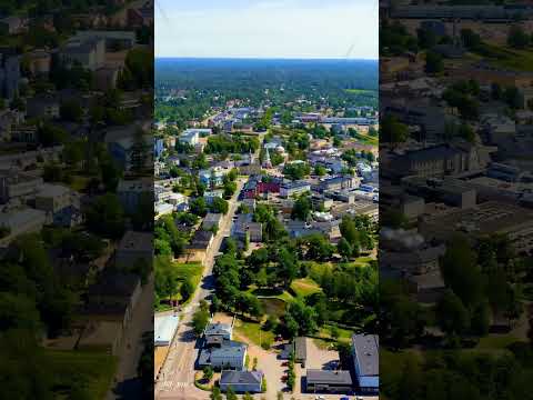 Vertical video. Hamina, Finland. Aerial view of the historic circular fortress town with radial s...