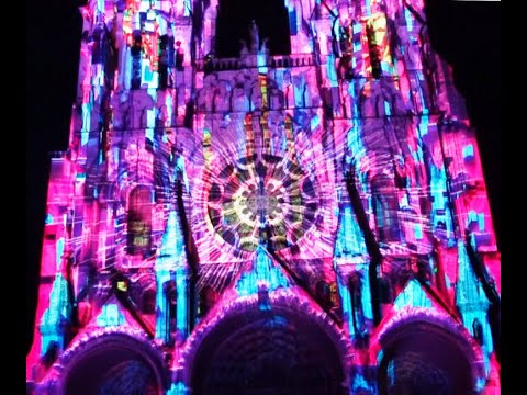 Mapping 3D Hereditatem AV Extended Ena Eno  André Manoukian Cathédrale de Laon 2023.Couleurs d'été.