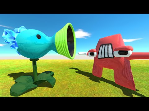 Snow Pea and Peashooter vs Alphabet A - Animal Revolt Battle Simulator