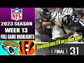 Bengals vs Jaguars [FINAL/OT] FULL WEEK 13 | NFL Highlights 2023