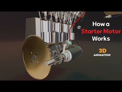 Starter Motor working 3d animation