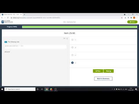 Python Essentials 2 Intermediate Summary Test Test