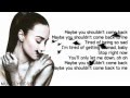 Demi Lovato - Shouldn't Come Back [Lyrics On Screen]