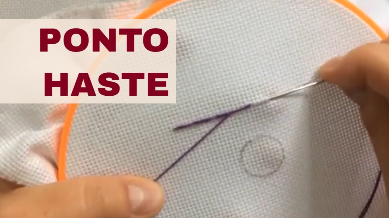 PONTO HASTE 1 para contornar linhas retas 🌹Aula de BORDADO LIVRE