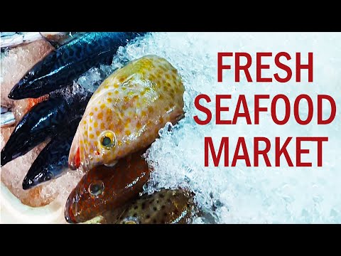 [ 4K ] Fresh Seafood Market Tour - Central Market - Phnom Penh, Cambodia