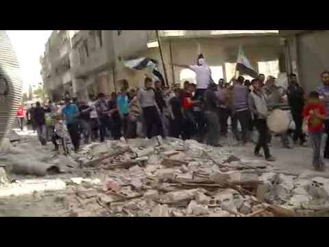 مظاهرة بقيادة أبو عبدو البشير في حي الخالدية في مدينة حمص