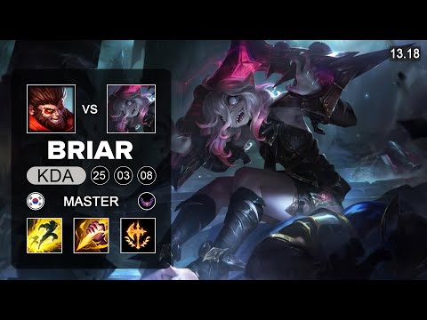 Briar vs Wukong Jungle - KR Master - Patch 13.18 Season 13