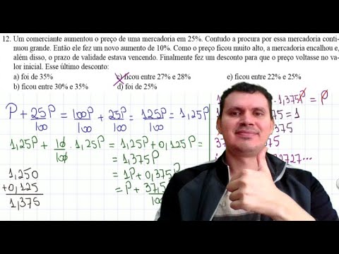 477. Colégio Naval 1996 - Q12 - Dois aumentos sucessivos no preço da mercadoria e o desconto