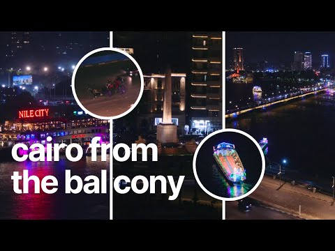 Downtown Cairo at Night From the Balcony