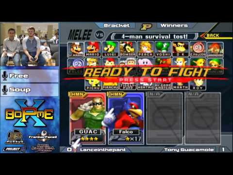 BoPME X Melee - LanceinthePants (Falco) vs. Tony Guacamole (Falcon) Winners Semis